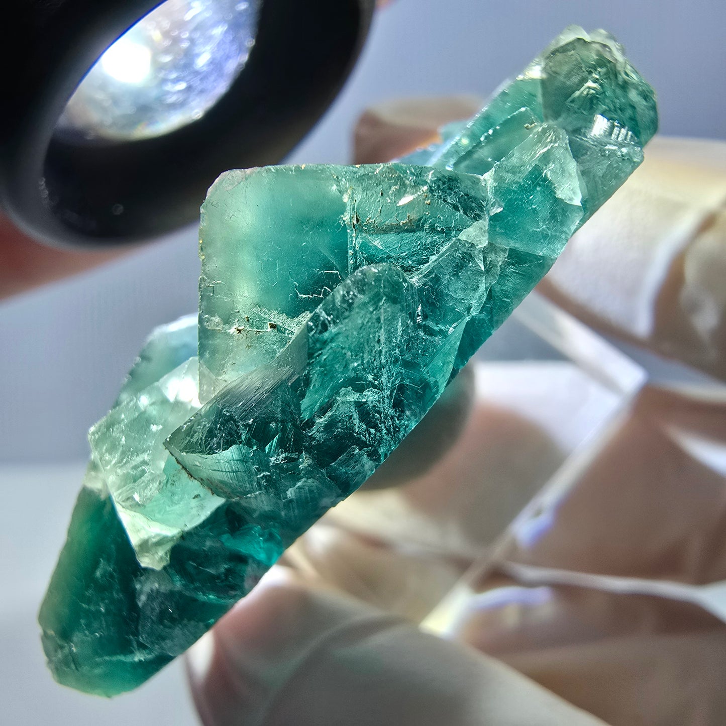 Phantom Fluorit Würfel Stufe, grün parkettiert Okorusu, Namibia 41*36*13mm