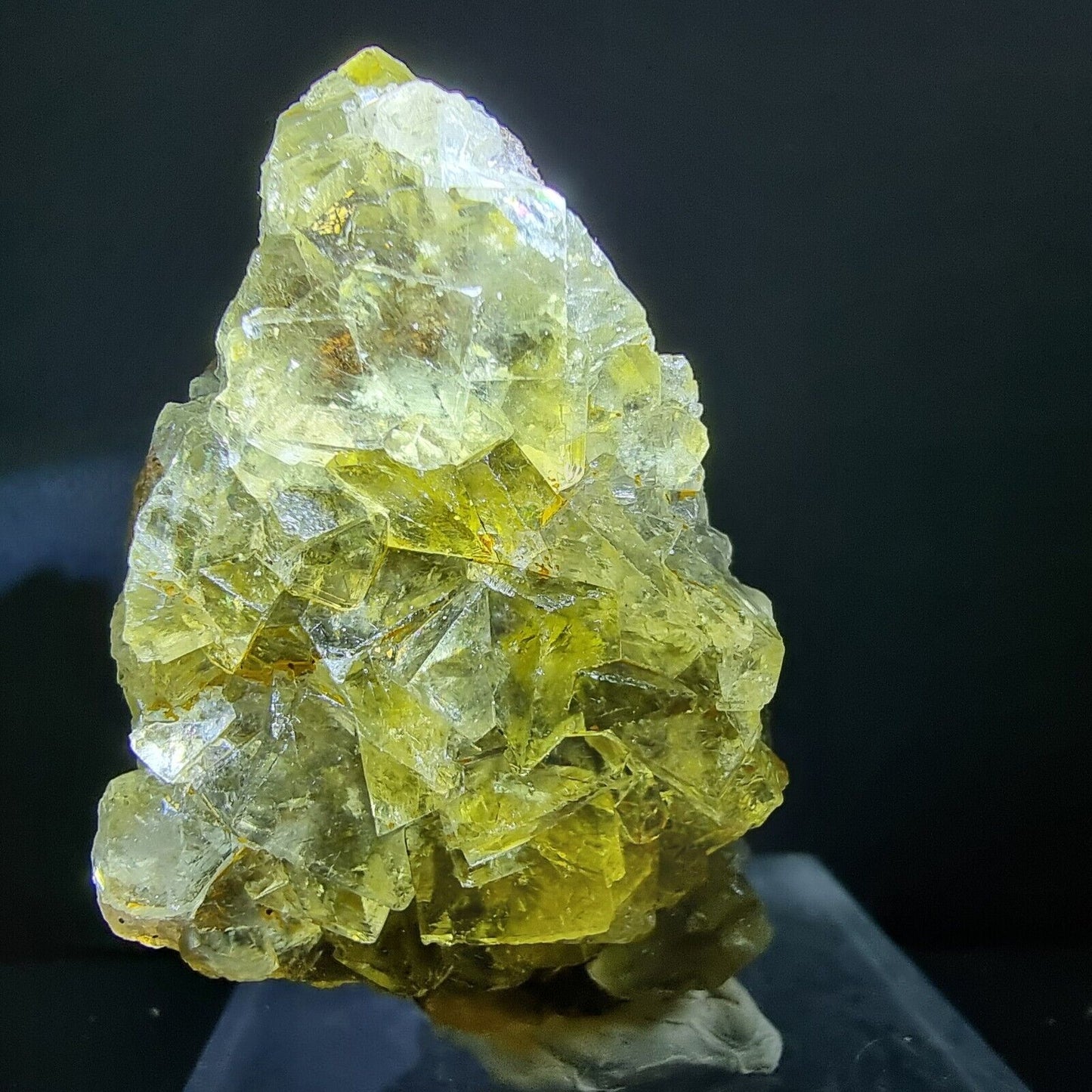 Seltene Honey Pocket Fluorit XX Würfel Stufe 59*30*28mm aus Okorusu Mine Namibia