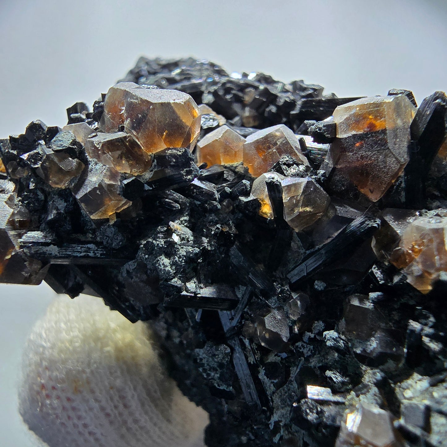 Phantom Fluorite Cube Brown, Schorl Tourmaline Specimen Erongo, Namibia 81*49*36mm