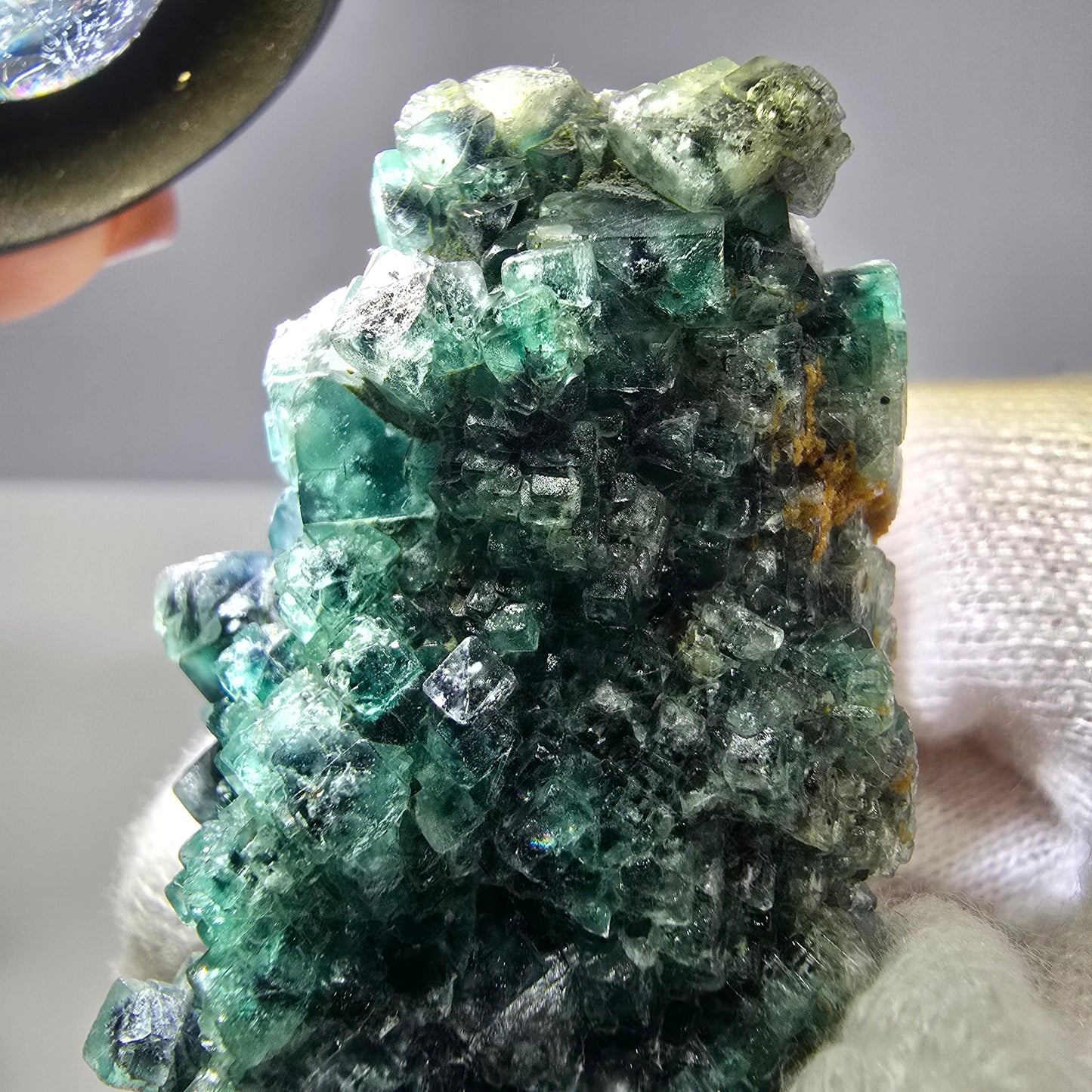 Cube de fluorite fantôme zonal, spécimen de tourmaline Schorl, Erongo, Namibie, 72 x 33 x 31 mm
