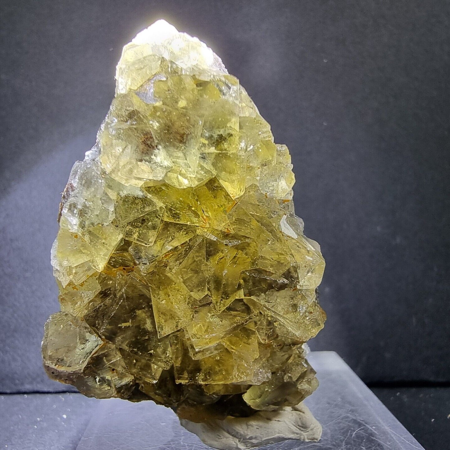 Seltene Honey Pocket Fluorit XX Würfel Stufe 59*30*28mm aus Okorusu Mine Namibia