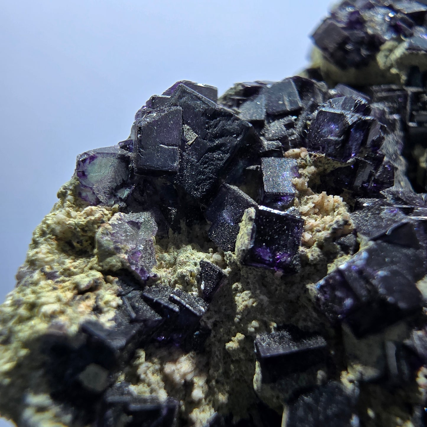 Cube de fluorite fantôme zonal, spécimen d'orthose, Erongo, Namibie, 62 x 38 x 20 mm