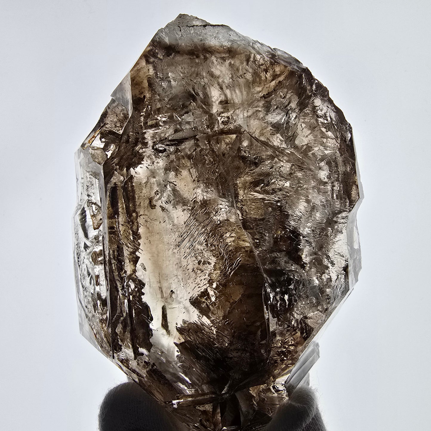 Sceptre de poche Saint-Valentin en quartz fumé fantôme squelette, Namibie 122 x 72 x 32 mm