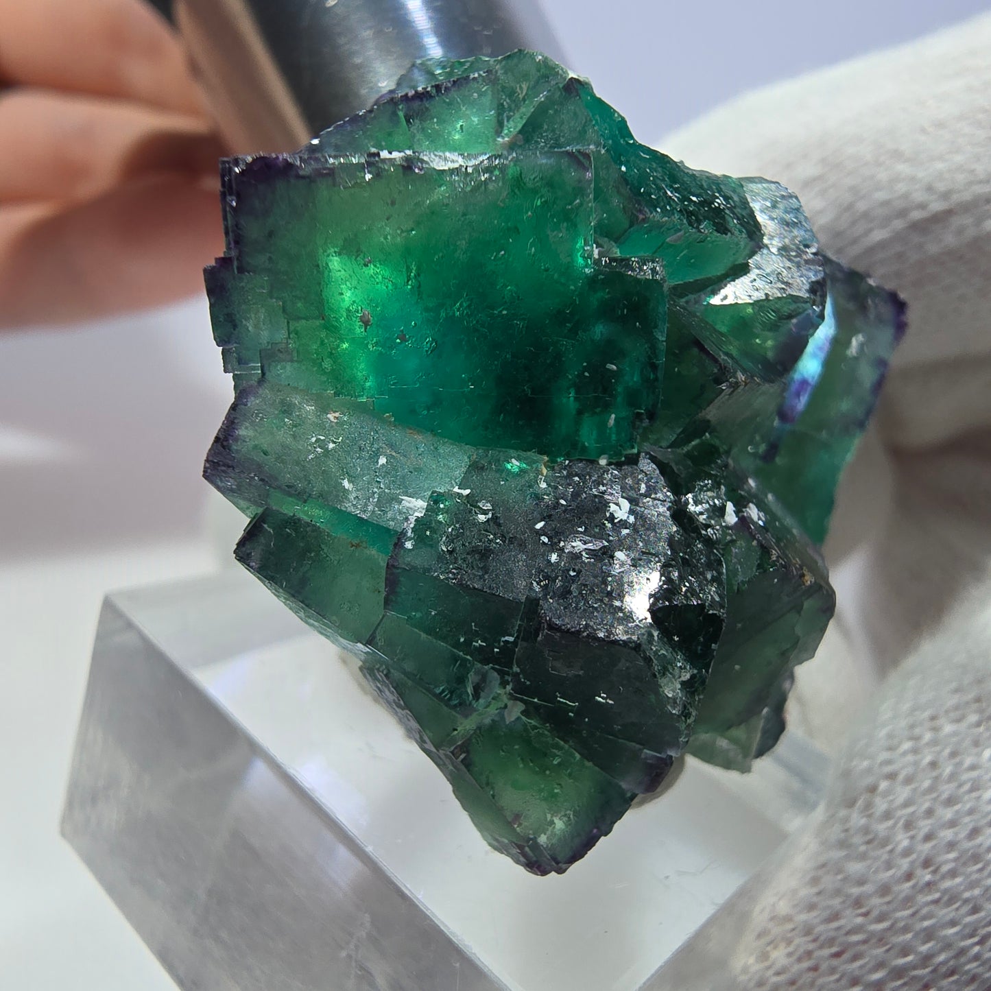Spécimen de cube de fluorite fantôme parqueté zonal Okorusu, Namibie 42*34*21mm