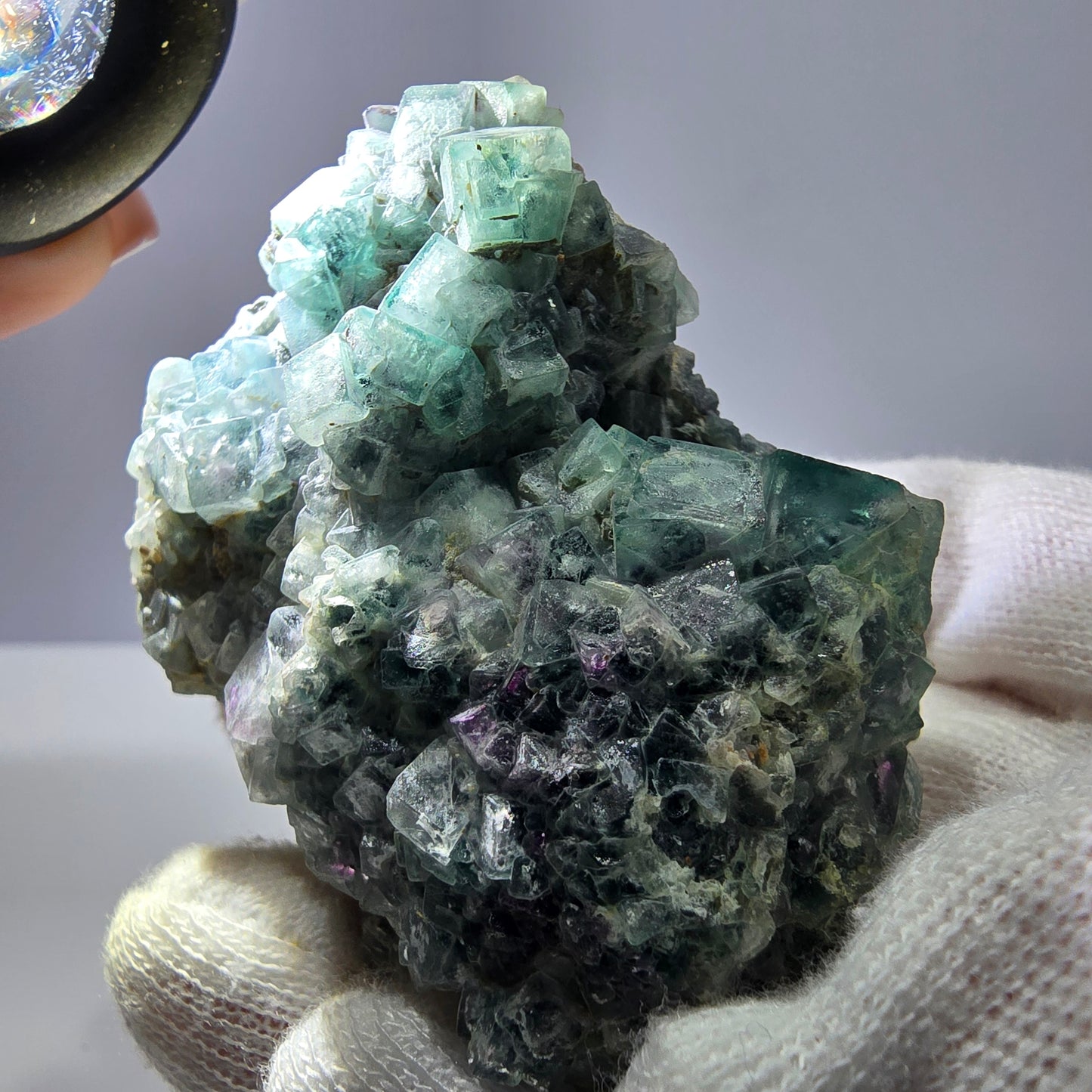 Cube de fluorite fantôme zonal, spécimen de tourmaline Schorl, Erongo, Namibie, 56 x 49 x 41 mm