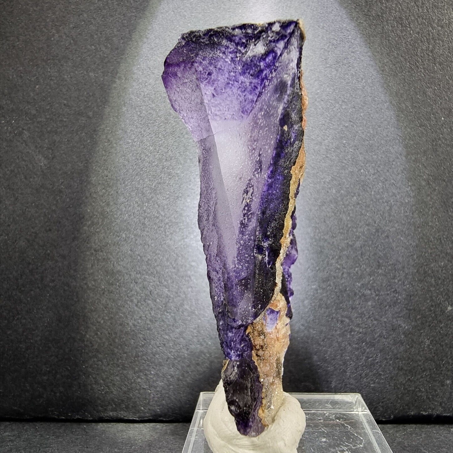TOP klare Fluorit Würfel Stufe lila weiß 59*27*22mm Erongo, Namibia Sammlung