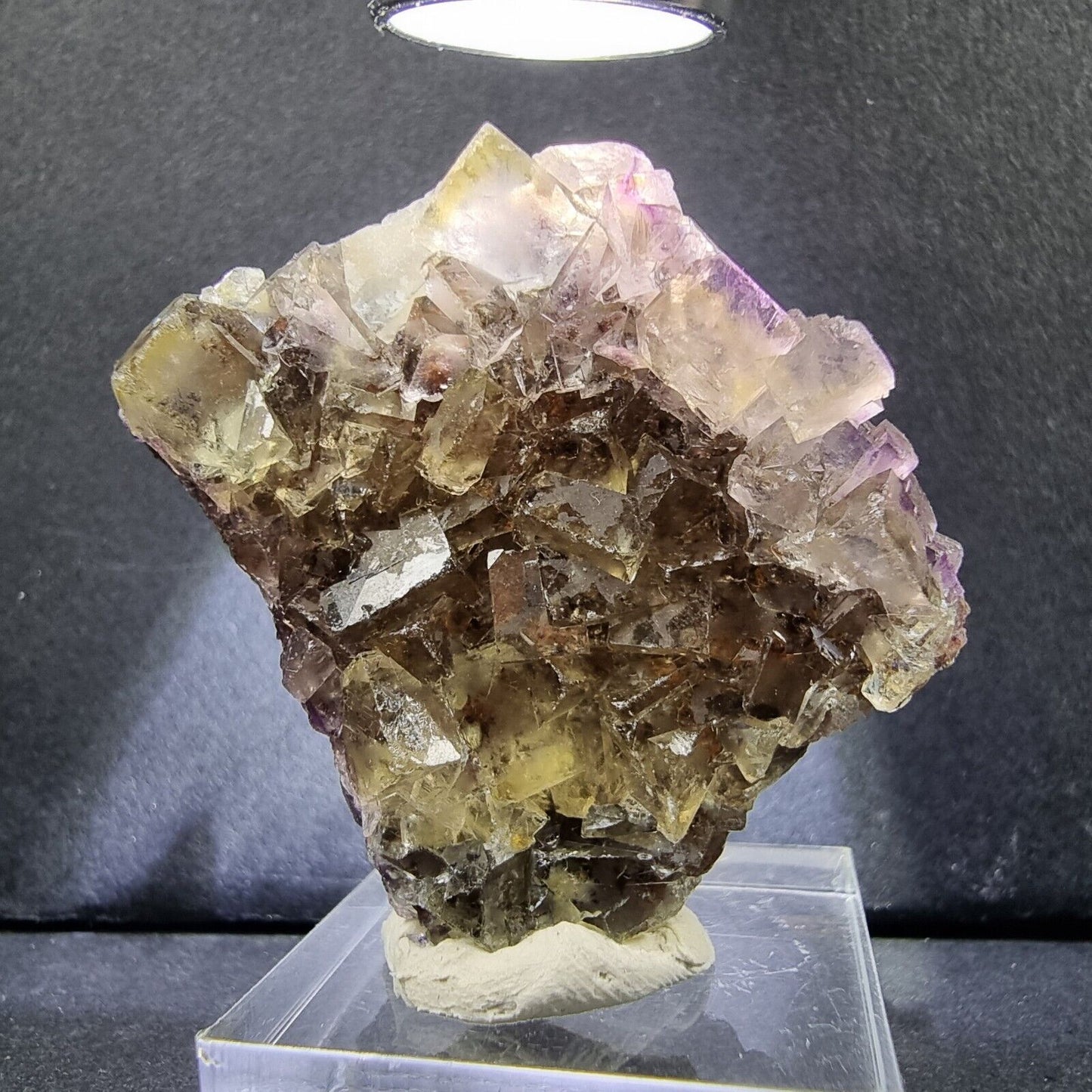 Klare zonare Fluorit XX Würfel Stufe Doppelseitig 38*33*22mm aus Okorusu Namibia