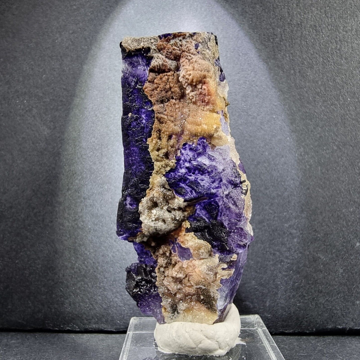TOP klare Fluorit Würfel Stufe lila weiß 59*27*22mm Erongo, Namibia Sammlung
