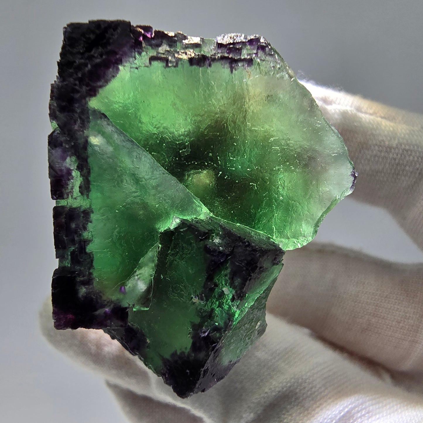 Zonare Phantom Fluorit Würfel Stufe grün lila Okorusu, Namibia 46*40*24mm