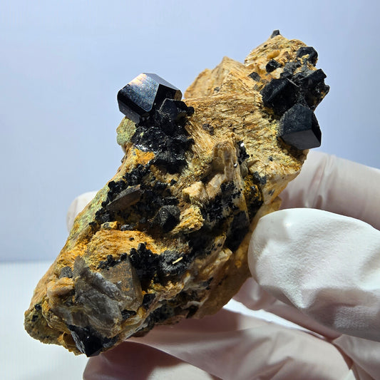 Seltene Schörl Turmalin, Rauchquarz, Orthoklas Stufe Erongo, Namibia 74*38*31mm