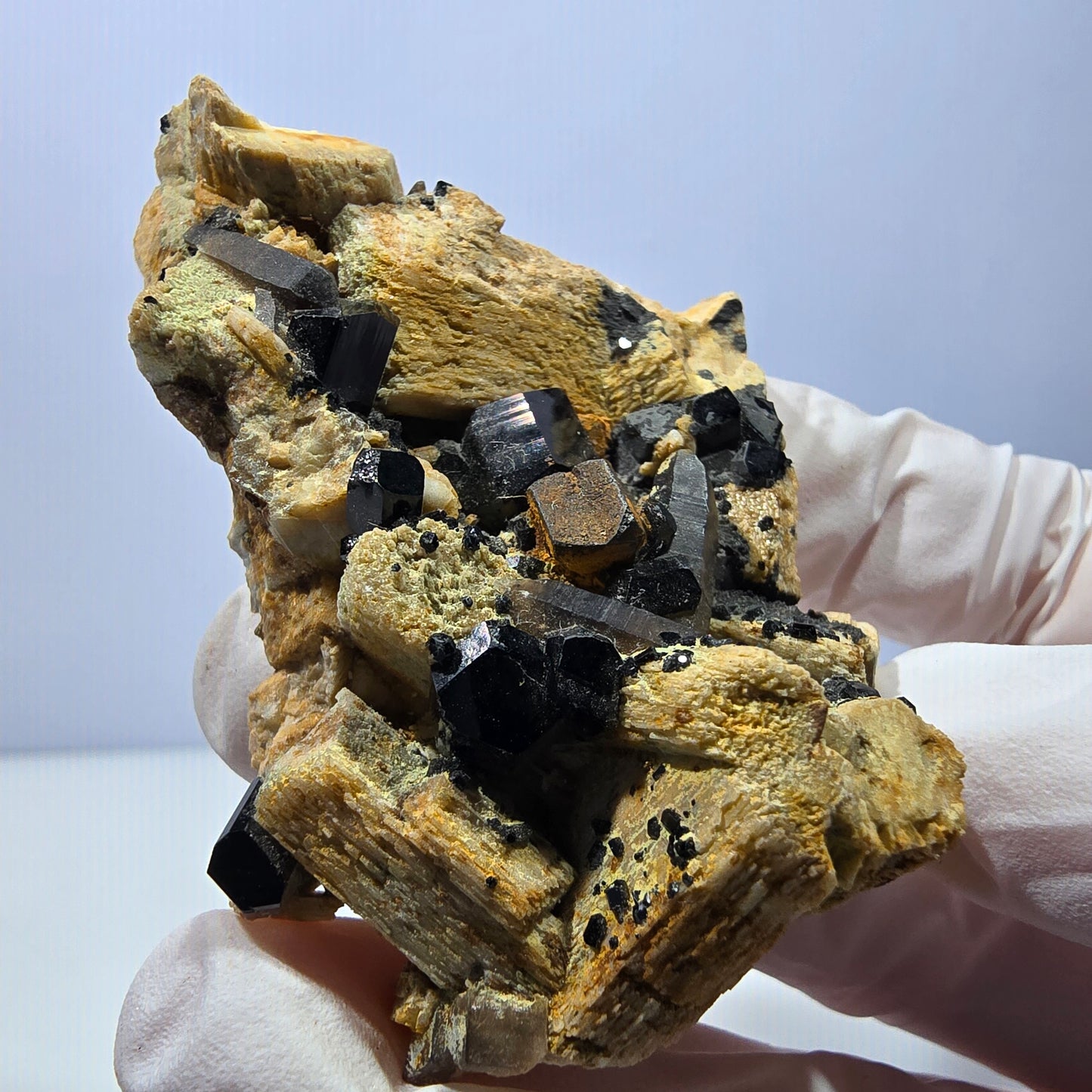 Rare schorl tourmaline, smoky quartz, orthoclase specimen, Erongo, Namibia, 61*51*22mm