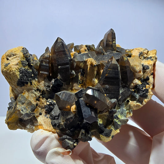 Große Rauchquarz, Schörl Turmalin, Orthoklas Stufe Erongo, Namibia 89*80*41mm