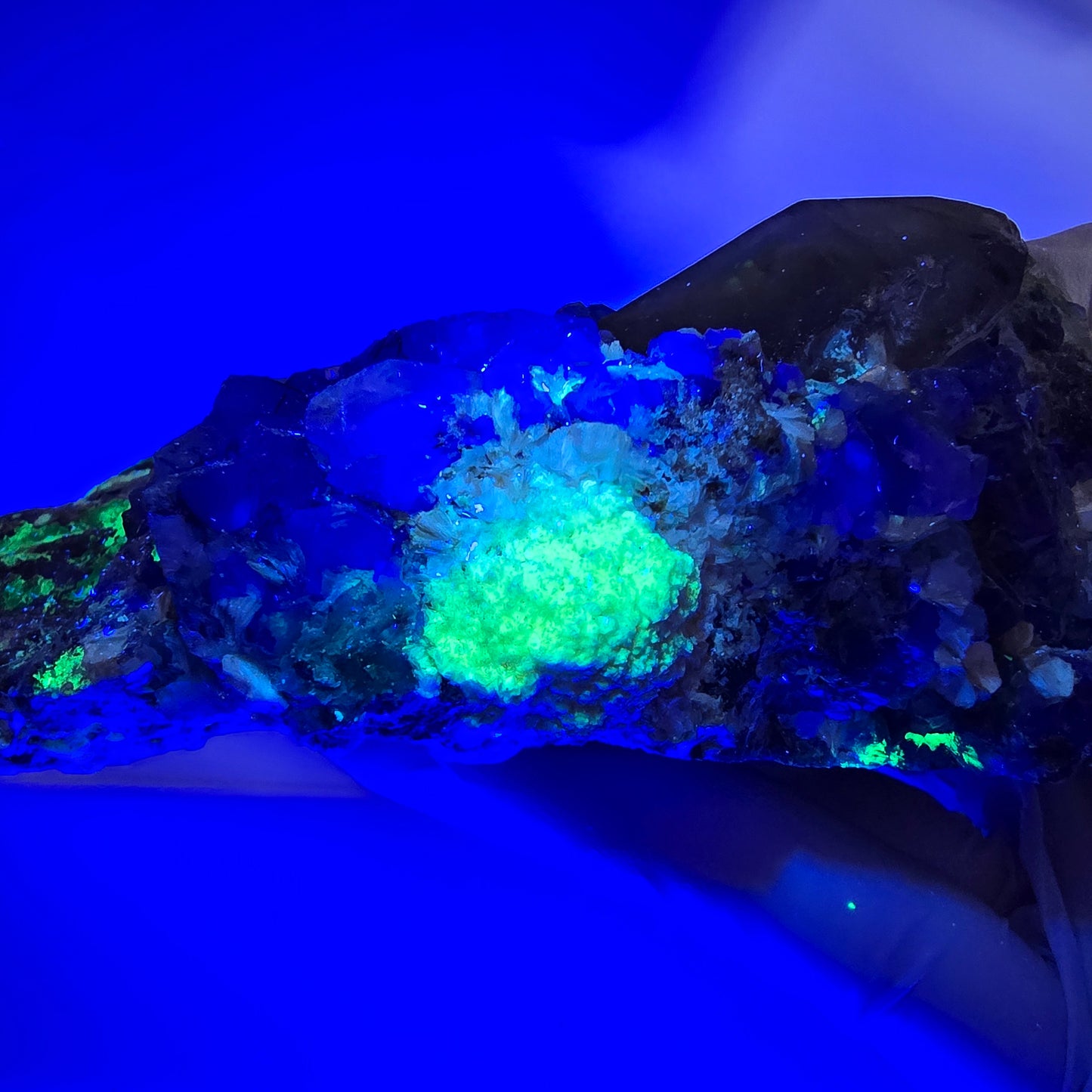 XL Fluorite, Smoky Quartz, Hyalite, Schörl Tourmaline, Muscovite Erongo, Namibia 150*129*55mm