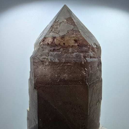 Große Rauchquarz Zepter Spitze mit Hämatit, Orthoklas Erongo, Namibia 159*60*50mm