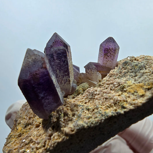 Seltene Phantom Amethyst Zepter auf Matrix Stufe Goboboseb, Namibia 51*50*28mm