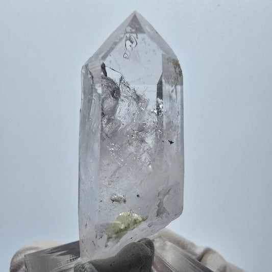 Enhydro Lemurian Quarz mit Prehnit, 3x Blase Streep Mine Goboboseb, Namibia 46*18*18mm