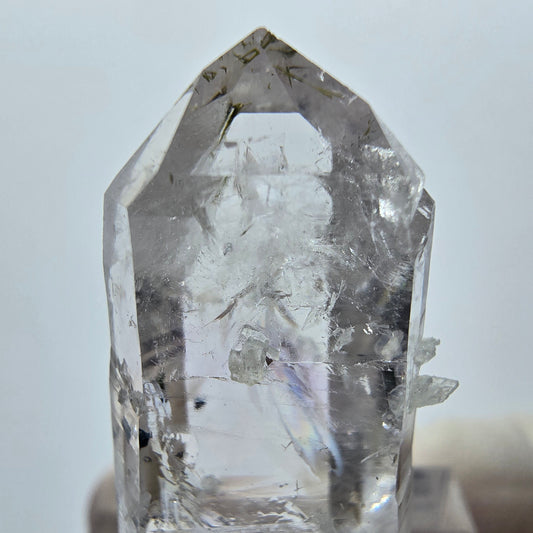 Enhydro Lemurian Quarz mit Analcim, Prehnit Streep Mine Goboboseb, Namibia 32*16*10mm