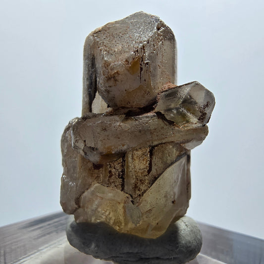 Cristal de barytine rare, jaune brunâtre, Brukkaros, Namibie, 27*18*16 mm