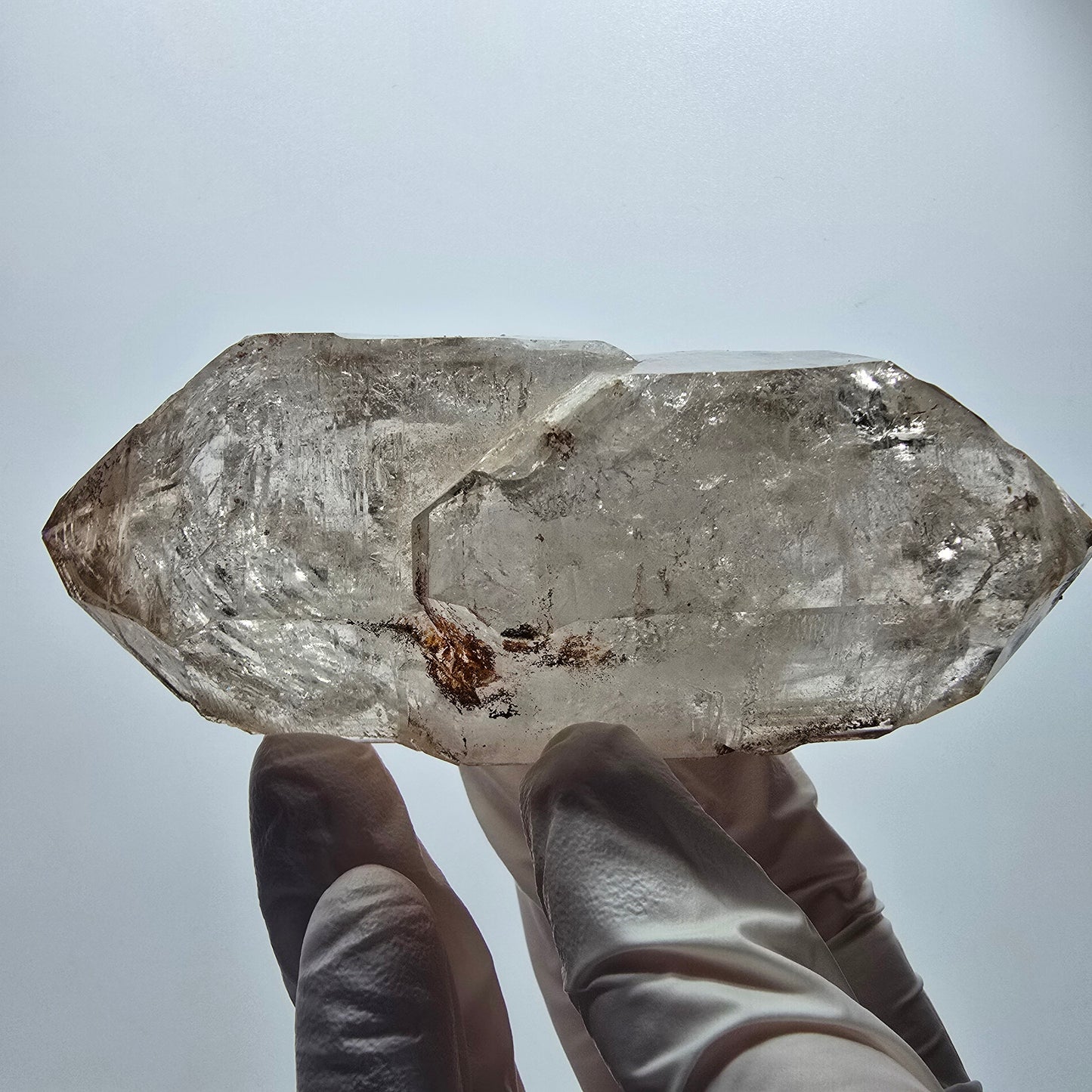 XL Enhydro Skelett Phantom Rauchquarz DT, 2x Blase Goboboseb Namibia 112*51*41mm