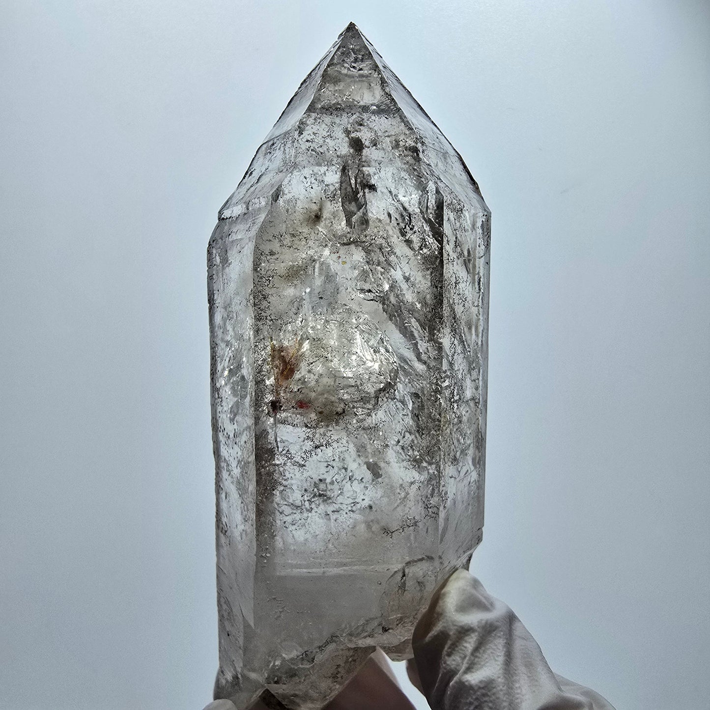 XL Enhydro Skelett Phantom Rauchquarz DT, 2x Blase Goboboseb, Namibia 112*43*30mm