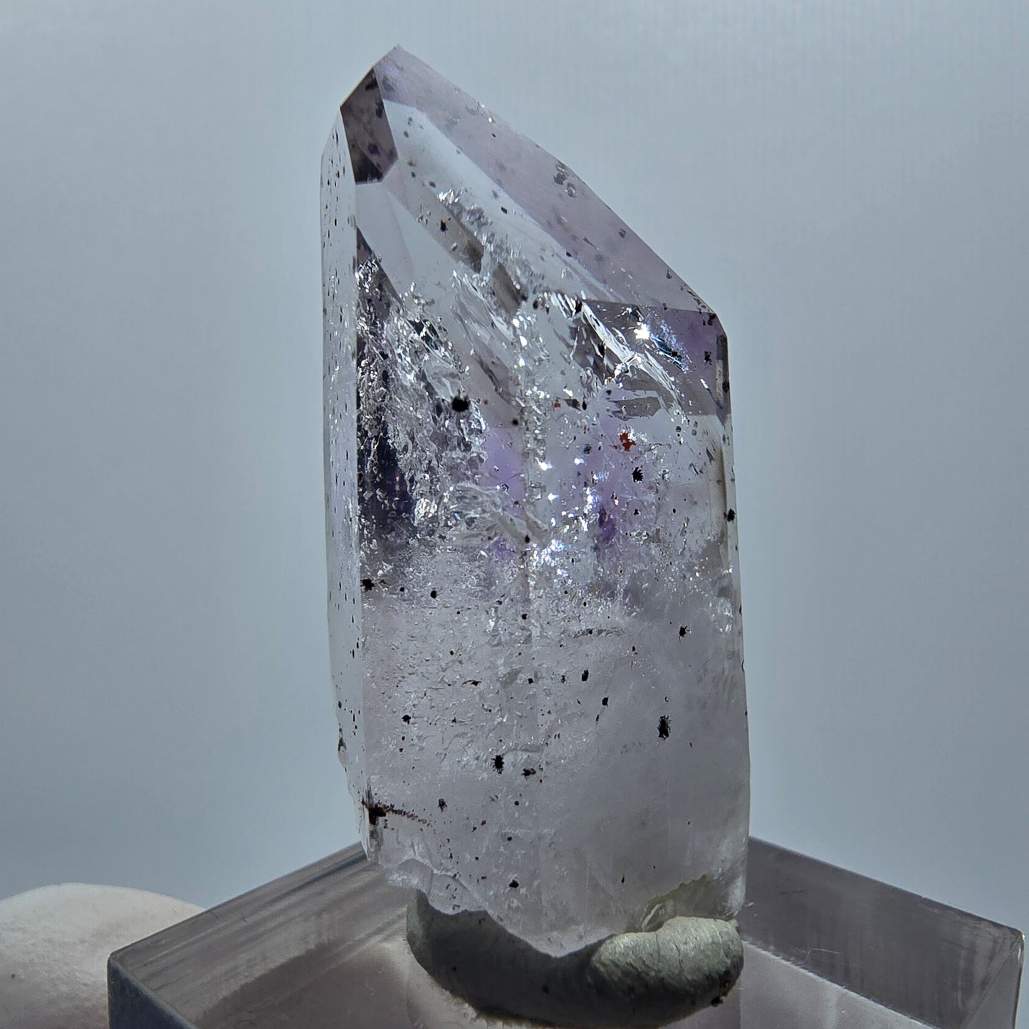 Améthyste arlequin Enhydro 2x Bulle + Inclusion mobile Mine de Streep rouge, Namibie 41*22*15mm