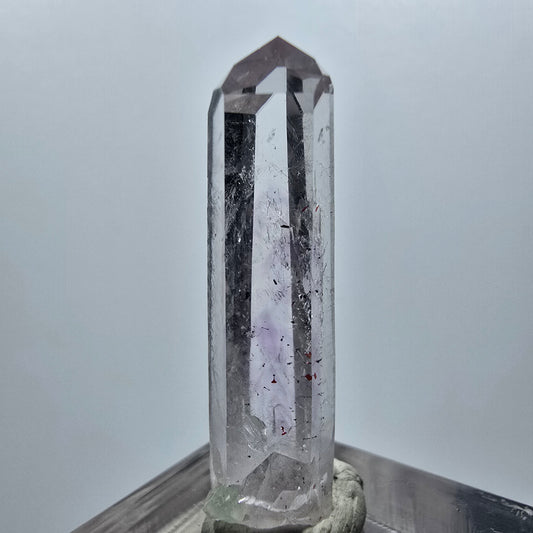 Harlekin Lemurian Phantom Amethyst mit Prehnit Streep Mine Goboboseb Namibia 34*10*9mm