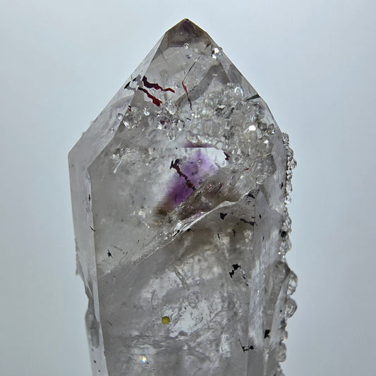 Harlekin Lemurian Phantom Amethyst mit Analcim Streep Mine Goboboseb Namibia 53*24*20mm