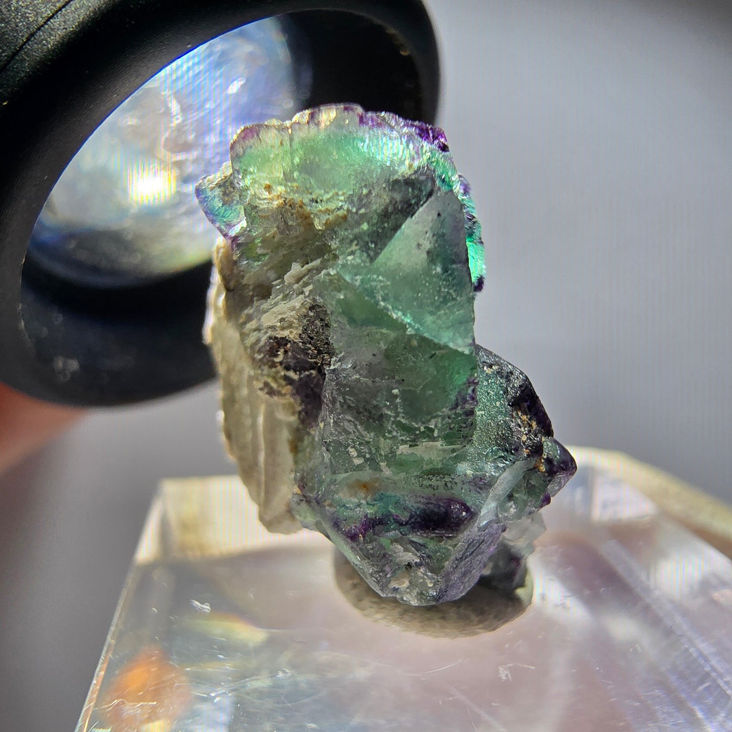 Rare spécimen de fluorite fantôme, zonal, schorl, tourmaline, orthose, Erongo, Namibie, 22*17*11 mm