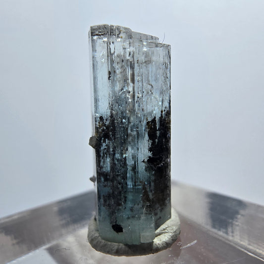 Sehr klare Aquamarin XX blau, Schörl Turmalin Stufe Erongo, Namibia 18*8*6mm