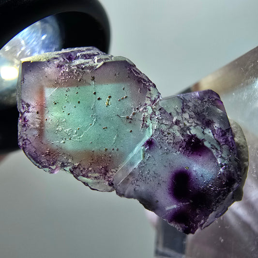 Seltene Phantom Fluorit Würfel Stufe, lila grün braun Erongo, Namibia 26*16*9mm