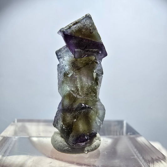 Seltene Phantom Fluorit Würfel Stufe, lila grün gelb, braun Erongo, Namibia 20*9*8mm