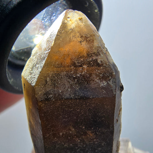 Rare smoky quartz with orthoclase tip, Erongo, Namibia, 37*19*15mm