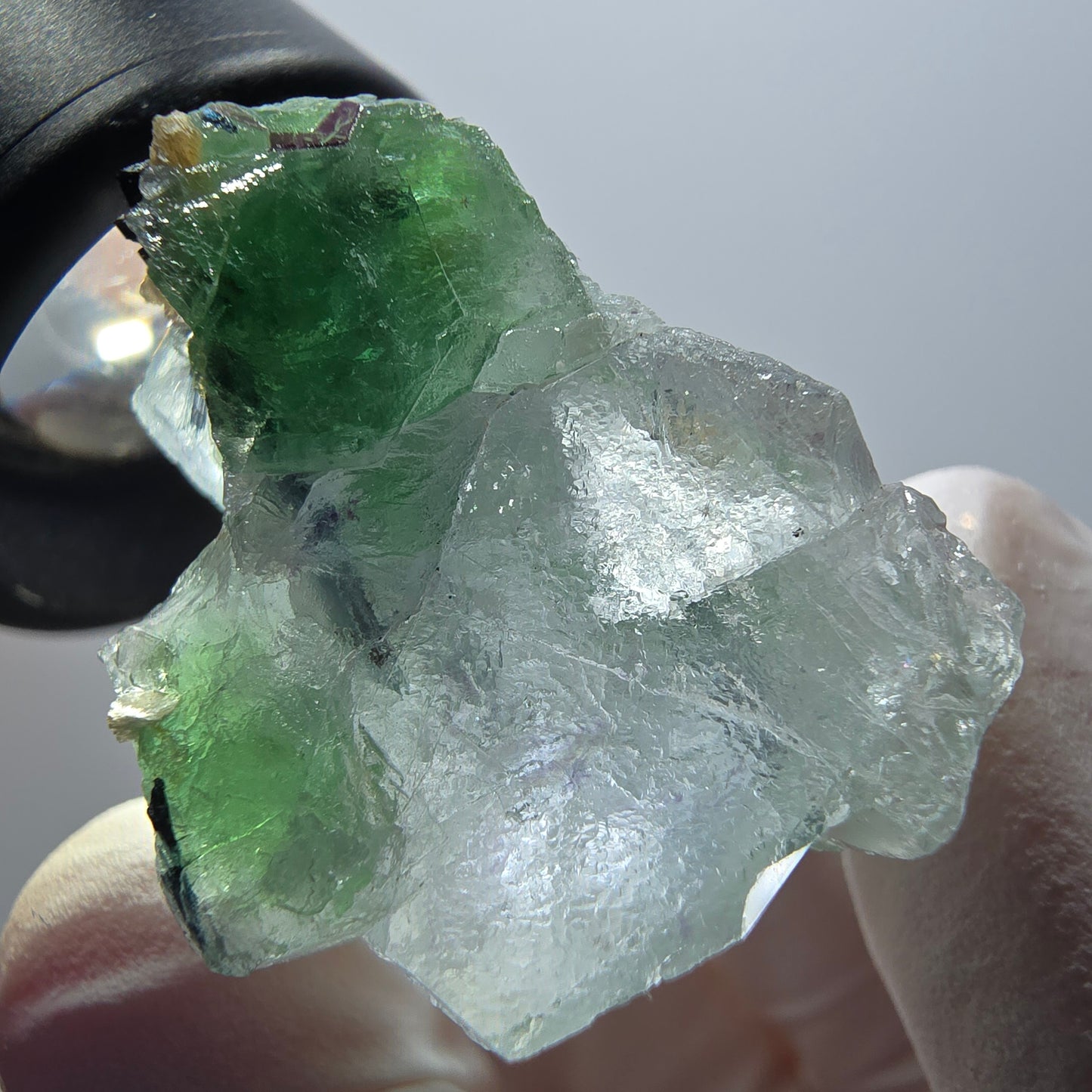 Rare clear phantom fluorite, schorl tourmaline, muscovite specimen Erongo, Namibia 45*29*23mm