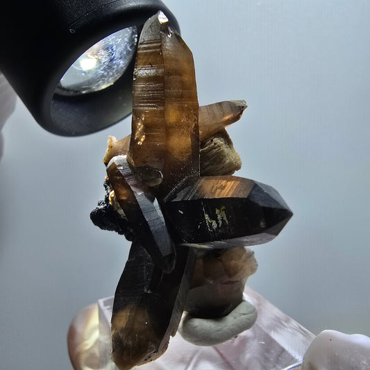 Skeleton Phantom Smoky Quartz, Orthoclase Specimen Erongo, Namibia 48*30*28mm