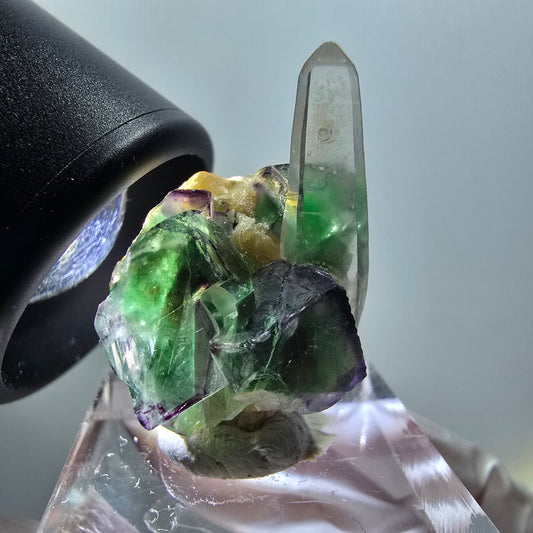 Phantom Fluorite Cube, Smoky Quartz, Muscovite Specimen Erongo, Namibia 28*20*17mm