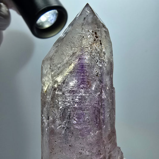 Große Enhydro Skelett Phantom Amethyst DT Zepter, 2x Blase Goboboseb, Namibia 109*36*28mm