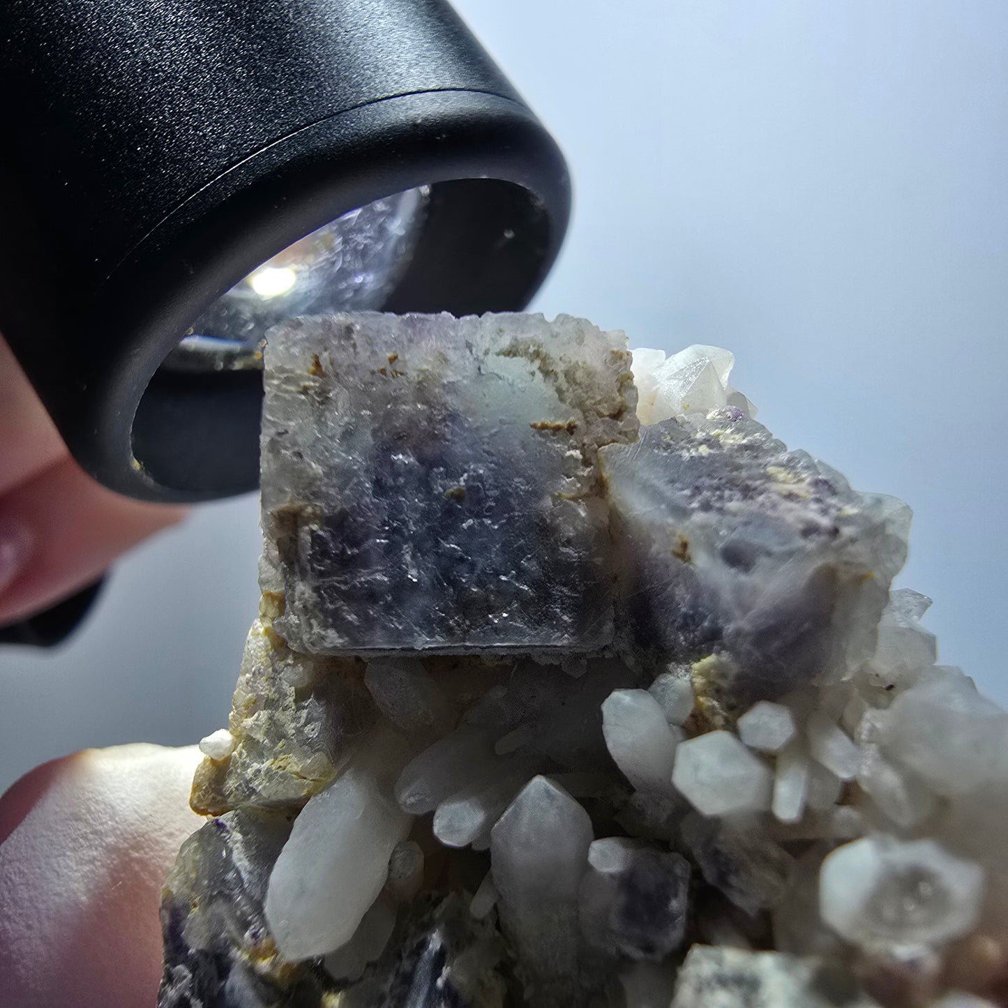 Seltene Phantom Fluorit Würfel, Quarz Stufe Brandberg, Namibia 42*33*20mm