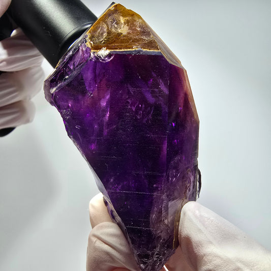 Seltene Skelett Phantom Amethyst Spitze Goboboseb, Namibia 85*56*40mm