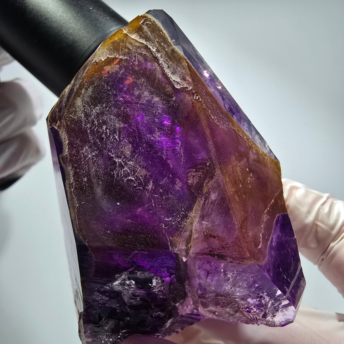 Seltene Skelett Phantom Amethyst Spitze Goboboseb, Namibia 85*56*40mm