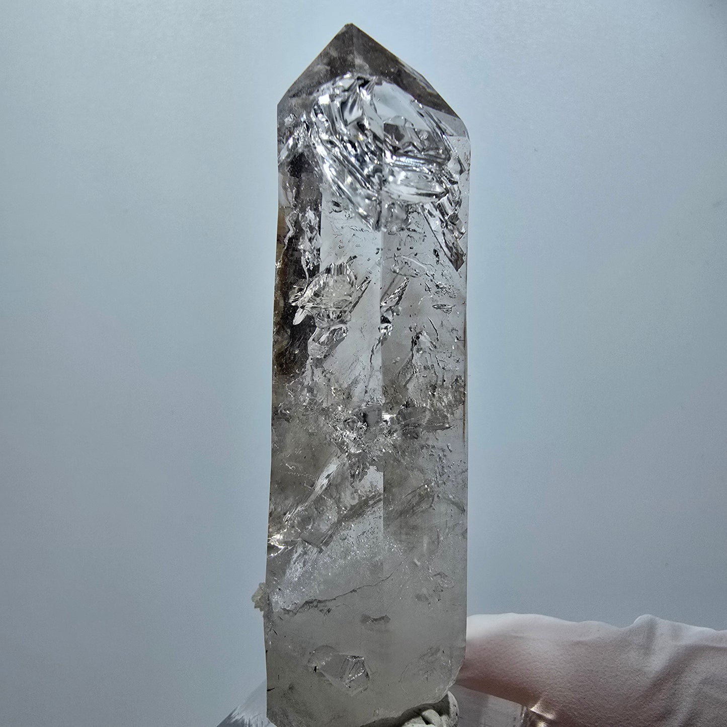Enhydro Skelett Phantom Rauchquarz, 1x Blase Goboboseb, Namibia 71*23*17mm
