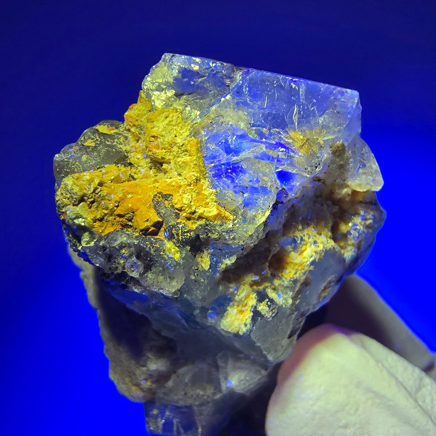 Cube de fluorite fantôme, zonal, spécimen d'orthose d'Erongo, Namibie 47*28*27 mm