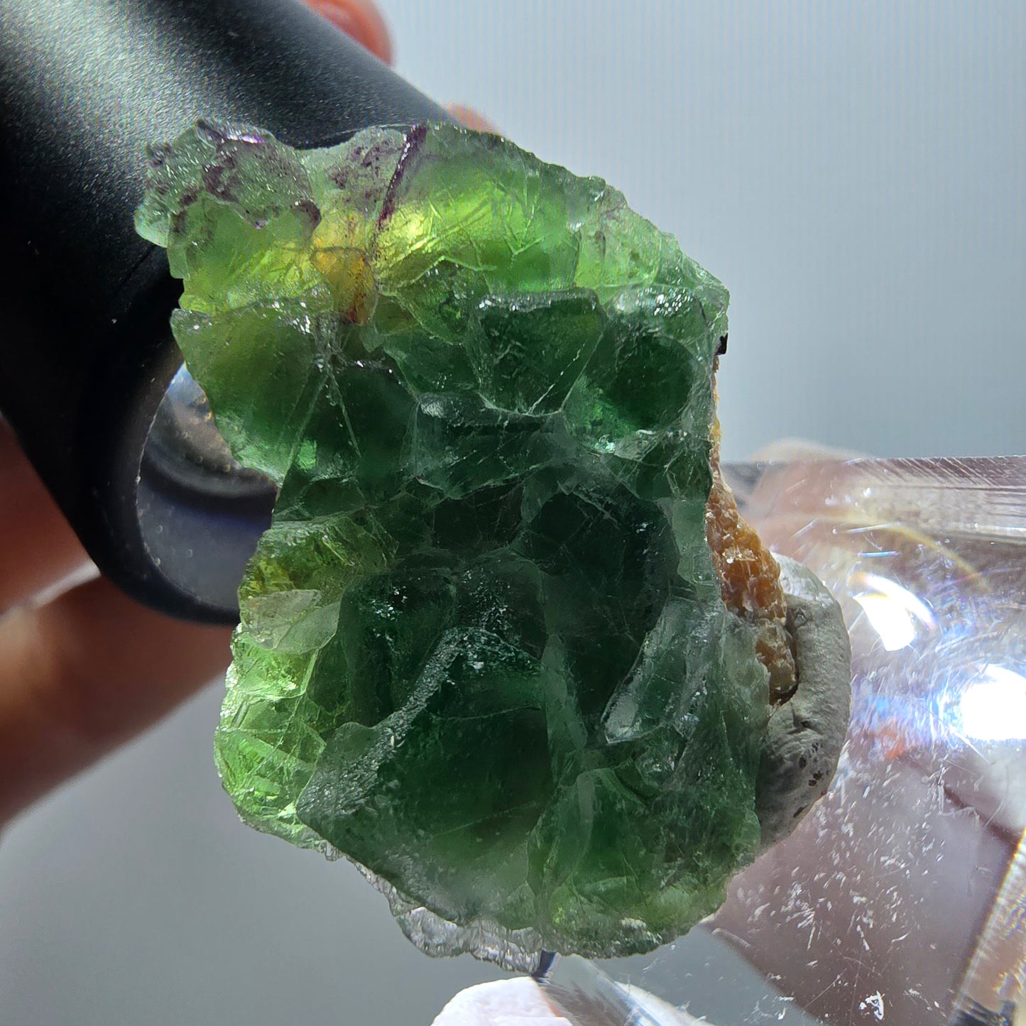 Phantom Fluorit, zonal, Muskovit Stufe Erongo, Namibia 36*27*15mm