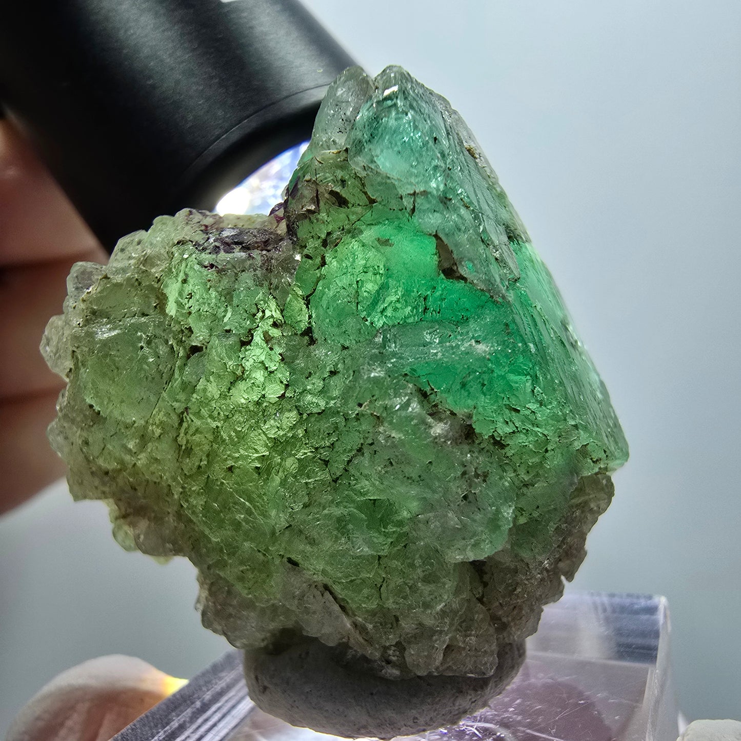 Phantom Fluorit Stufe, grün lila zonal Erongo, Namibia 36*33*23mm