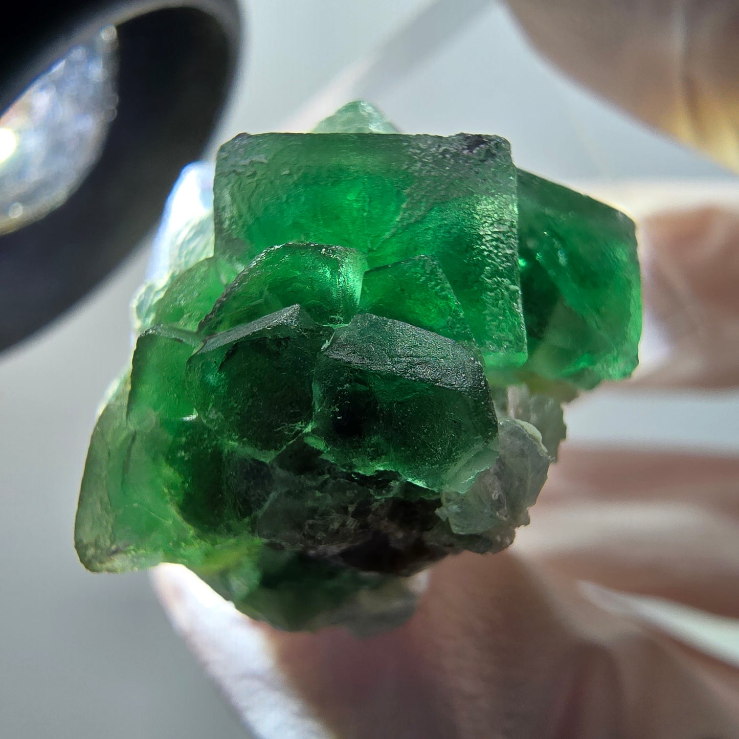 Phantom Fluorit, zonal, Muskovit Stufe Erongo, Namibia 38*26*22mm