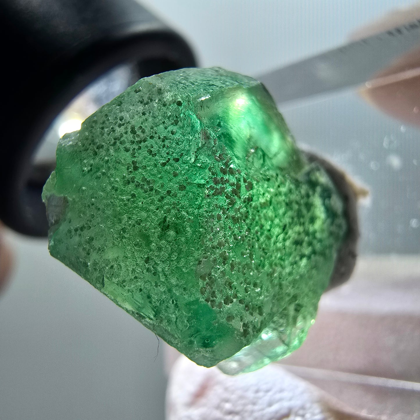 Phantom Fluorit, hexagonal, Muskovit Stufe Erongo, Namibia 22*18*12mm