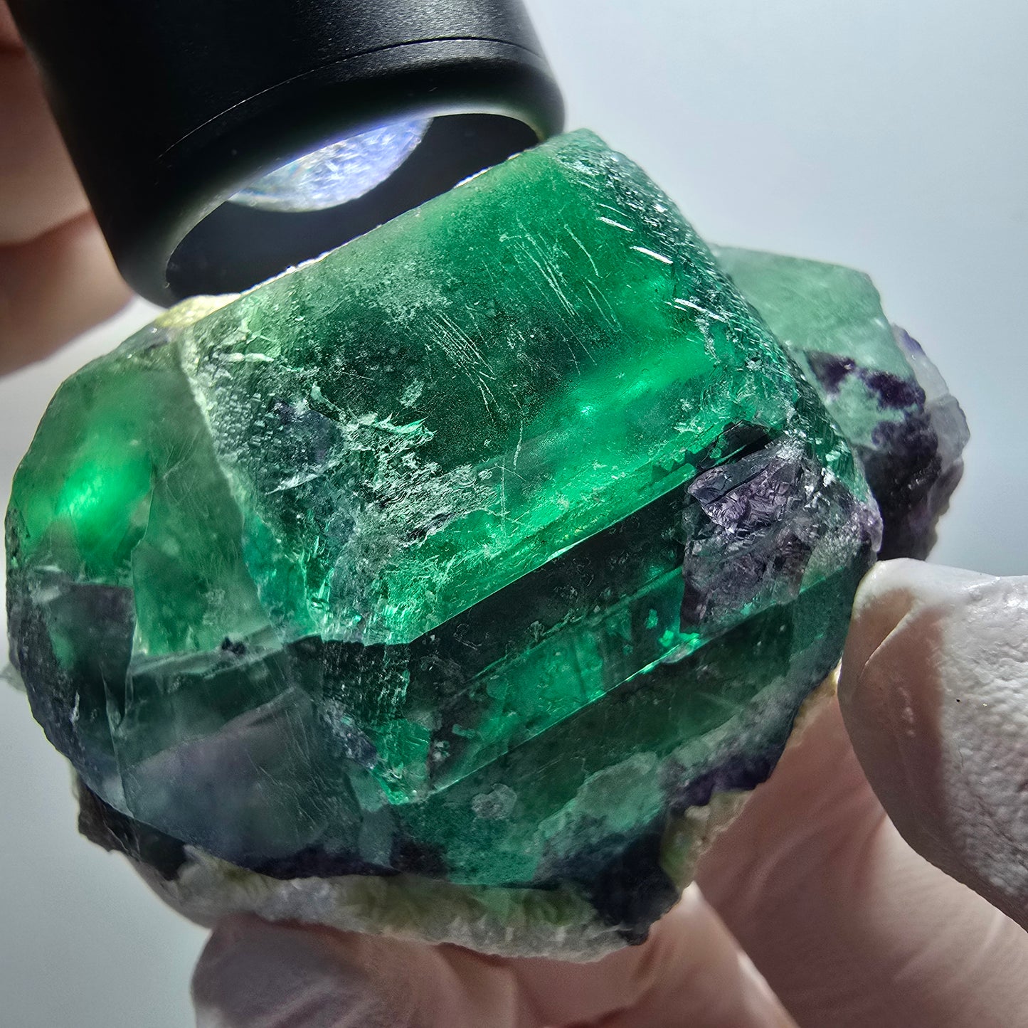 Phantom Fluorit, hexagonal, Schörl Turmalin, Muskovit Erongo, Namibia 62*50*39mm