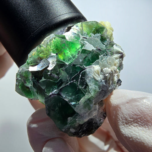 Phantom Fluorit, Schörl Turmalin, Muskovit Stufe Erongo, Namibia 40*35*36mm