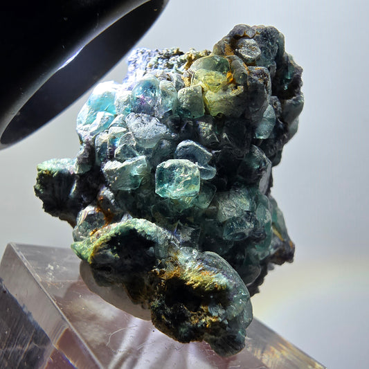 Seltene Phantom Fluorit, Schörl Turmalin Stufe Erongo, Namibia 42*31*23mm