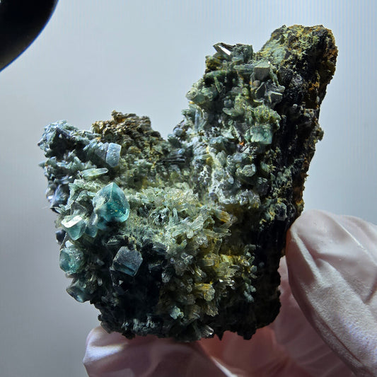 Seltene Phantom Fluorit, Schörl Turmalin Stufe Erongo, Namibia 52*39*28mm