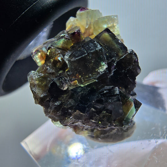 Rare phantom fluorite cube specimen, green-purple, Okorusu, Namibia, 20*17*11mm #11792